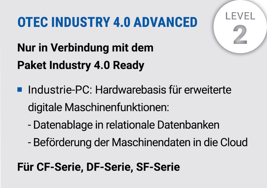 Digitalisierungspakete, OTEC Industry 4.0. Advanced, Level 2, Softwarepakete