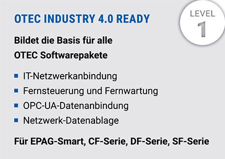 Digitalisierungspakete, OTEC Industry 4.0. Ready, Level 1, Softwarepakete